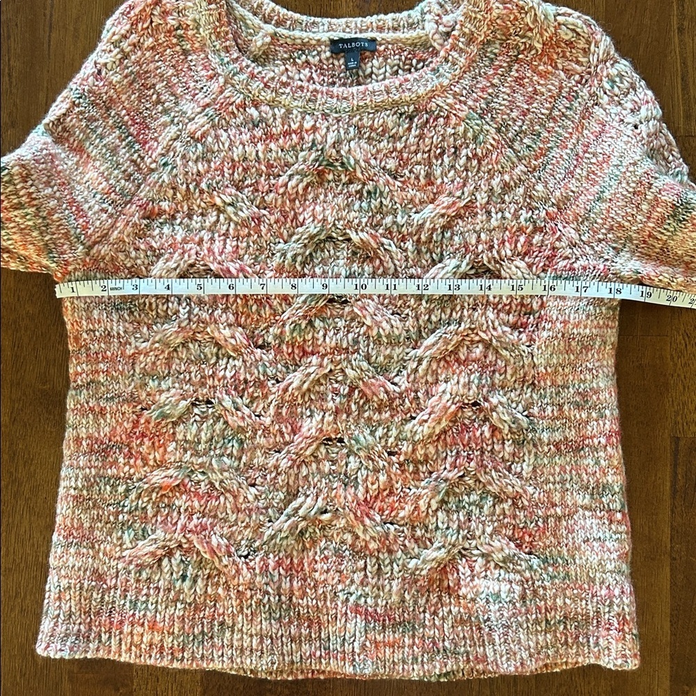Talbots crewneck wool blend fall sweater women’s large open knit detail - Picture 3 of 7